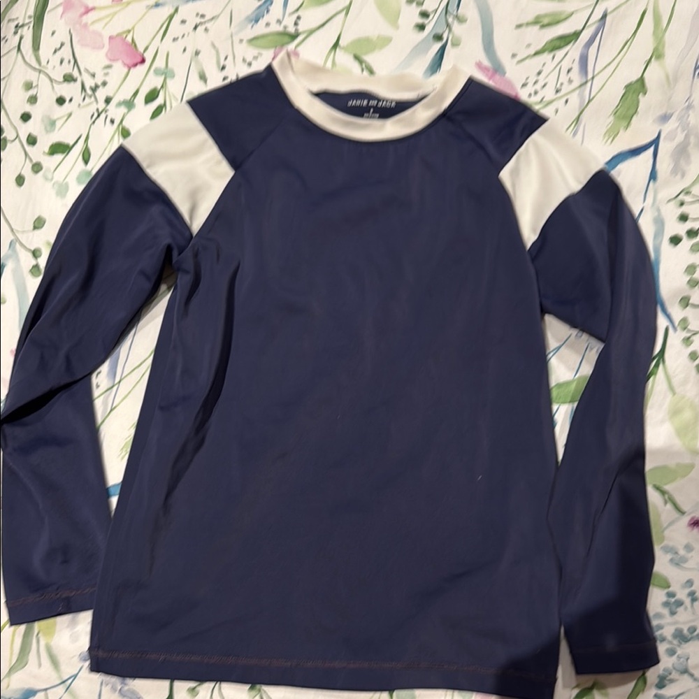 Janie and Jack Blue and White Long Sleeve Tee